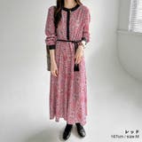 ロングワンピース フレンチスリーブワンピース ダマスク柄ワンピース | COCOMOMO | 詳細画像10