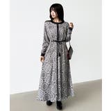 ロングワンピース フレンチスリーブワンピース ダマスク柄ワンピース | COCOMOMO | 詳細画像53 