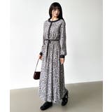 ロングワンピース フレンチスリーブワンピース ダマスク柄ワンピース | COCOMOMO | 詳細画像54 