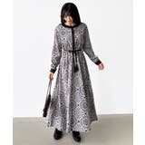 ロングワンピース フレンチスリーブワンピース ダマスク柄ワンピース | COCOMOMO | 詳細画像56 