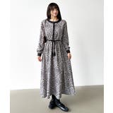 ロングワンピース フレンチスリーブワンピース ダマスク柄ワンピース | COCOMOMO | 詳細画像57 