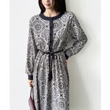 ロングワンピース フレンチスリーブワンピース ダマスク柄ワンピース | COCOMOMO | 詳細画像60 