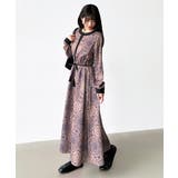 ロングワンピース フレンチスリーブワンピース ダマスク柄ワンピース | COCOMOMO | 詳細画像66 