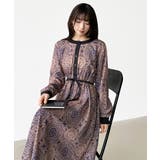 ロングワンピース フレンチスリーブワンピース ダマスク柄ワンピース | COCOMOMO | 詳細画像73 