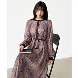 ロングワンピース フレンチスリーブワンピース ダマスク柄ワンピース | COCOMOMO | 詳細画像73