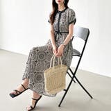 ロングワンピース フレンチスリーブワンピース ダマスク柄ワンピース | COCOMOMO | 詳細画像35