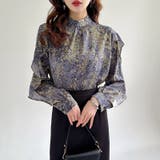 シフォンブラウス ボリュームスリーブブラウス ハイネックブラウス | COCOMOMO | 詳細画像18 