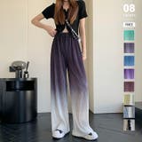 ブラック | ボトムス ワイドパンツ グラデーションパンツ | COCOMOMO