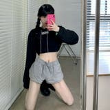 パーカー ショート丈パーカー へそ出しフード付きパーカー | COCOMOMO | 詳細画像18 