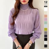 パープル | 【2026新色登場】 シアーブラウス シャーリングブラウス | COCOMOMO