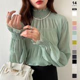 グリーン | 【2026新色登場】 シアーブラウス シャーリングブラウス | COCOMOMO