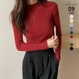 ニット ハイネックニット 秋冬リブニット | COCOMOMO | 詳細画像1 