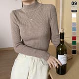 ライトブラウン | ニット ハイネックニット 秋冬リブニット | COCOMOMO