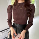 パフスリーブニット ハイネック リブニット | COCOMOMO | 詳細画像3 