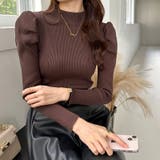 パフスリーブニット ハイネック リブニット | COCOMOMO | 詳細画像7 