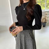 パフスリーブニット ハイネック リブニット | COCOMOMO | 詳細画像16 