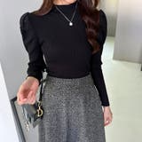 パフスリーブニット ハイネック リブニット | COCOMOMO | 詳細画像19 