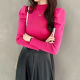 パフスリーブニット ハイネック リブニット | COCOMOMO | 詳細画像20 