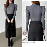 パフスリーブニット ハイネック リブニット | COCOMOMO | 詳細画像35 