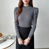 パフスリーブニット ハイネック リブニット | COCOMOMO | 詳細画像37 