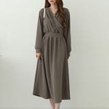 ブラウン | ワンピース カシュクールワンピース タックフレアワンピース | COCOMOMO