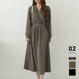 ブラウン | ワンピース カシュクールワンピース タックフレアワンピース | COCOMOMO