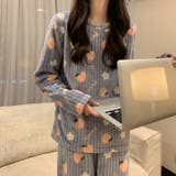 ルームウェア 韓国風ピーチ柄パジャマ 上下セット | COCOMOMO | 詳細画像17