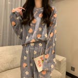 ルームウェア 韓国風ピーチ柄パジャマ 上下セット | COCOMOMO | 詳細画像18