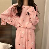 ルームウェア 韓国風ピーチ柄パジャマ 上下セット | COCOMOMO | 詳細画像7