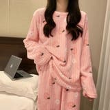 ルームウェア 韓国風ピーチ柄パジャマ 上下セット | COCOMOMO | 詳細画像9