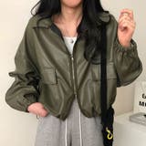 ジャケット フェイクレザージャケット クロップドレザージャケット | COCOMOMO | 詳細画像12 