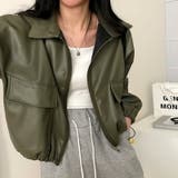 ジャケット フェイクレザージャケット クロップドレザージャケット | COCOMOMO | 詳細画像13 