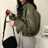 ジャケット フェイクレザージャケット クロップドレザージャケット | COCOMOMO | 詳細画像14 