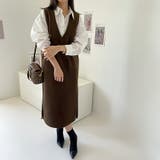 ジャンパースカート Vネックジャンパースカート Vネックワンピース | COCOMOMO | 詳細画像2 