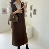 ジャンパースカート Vネックジャンパースカート Vネックワンピース | COCOMOMO | 詳細画像3 