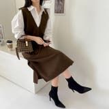 ジャンパースカート Vネックジャンパースカート Vネックワンピース | COCOMOMO | 詳細画像4 