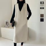 アイボリー | ジャンパースカート Vネックジャンパースカート Vネックワンピース | COCOMOMO