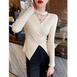 ニット カシュクールリブニット クロスニット | COCOMOMO | 詳細画像10 