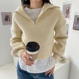 ニットセーター ハーフジップニット ショートニットプルオーバー | COCOMOMO | 詳細画像15