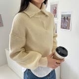 ニットセーター ハーフジップニット ショートニットプルオーバー | COCOMOMO | 詳細画像16