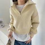 ニットセーター ハーフジップニット ショートニットプルオーバー | COCOMOMO | 詳細画像18