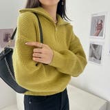 ニットセーター ハーフジップニット ショートニットプルオーバー | COCOMOMO | 詳細画像6