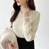 新色登場！裏起毛シャーリングブラウス ハイネックブラウス オフィスカジュアル | COCOMOMO | 詳細画像4 