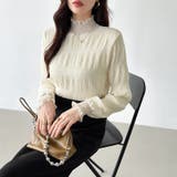 新色登場！裏起毛シャーリングブラウス ハイネックブラウス オフィスカジュアル | COCOMOMO | 詳細画像7 