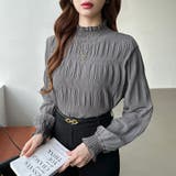 新色登場！裏起毛シャーリングブラウス ハイネックブラウス オフィスカジュアル | COCOMOMO | 詳細画像39 