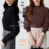 COCOMOMO（ｺｺﾓﾓ） | 新色登場！裏起毛シャーリングブラウス ハイネックブラウス オフィスカジュアル 裏起毛 ブラウス オフィス ハイネック フリル ブラウス 暖かい 長袖 レディース トップス きれいめ オケージョン フォーマル 卒業式 秋冬 秋 冬 韓国 韓国ファッション