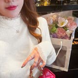 ニット フリルレースハイネック リブニットハイネックトップス | COCOMOMO | 詳細画像8 