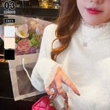 ホワイト | ニット フリルレースハイネック リブニットハイネックトップス | COCOMOMO
