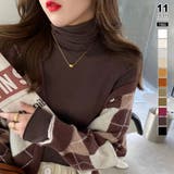 ダークブラウン | タートルネック ニット 選べる11色展開 | COCOMOMO