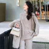 セットアップ ニットセットアップ ハイネックフレアパンツ上下セット | COCOMOMO | 詳細画像11